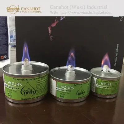 2 घंटे तरल विक चाफिंग ईंधन त्वरित कैप